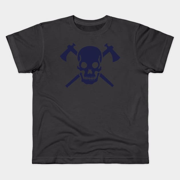 Skull Tomahawk Kids T-Shirt by Art from the Blue Room